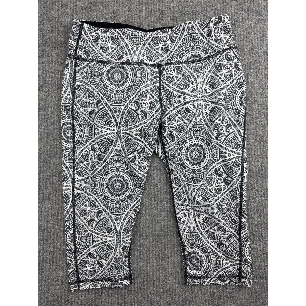 Prana Maison Knicker Cropped Legging Women's Medium Gray Black‎ Bali Print